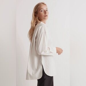 NWOT Madewell Signature Oversized Poplin Shirt Stripe XXS